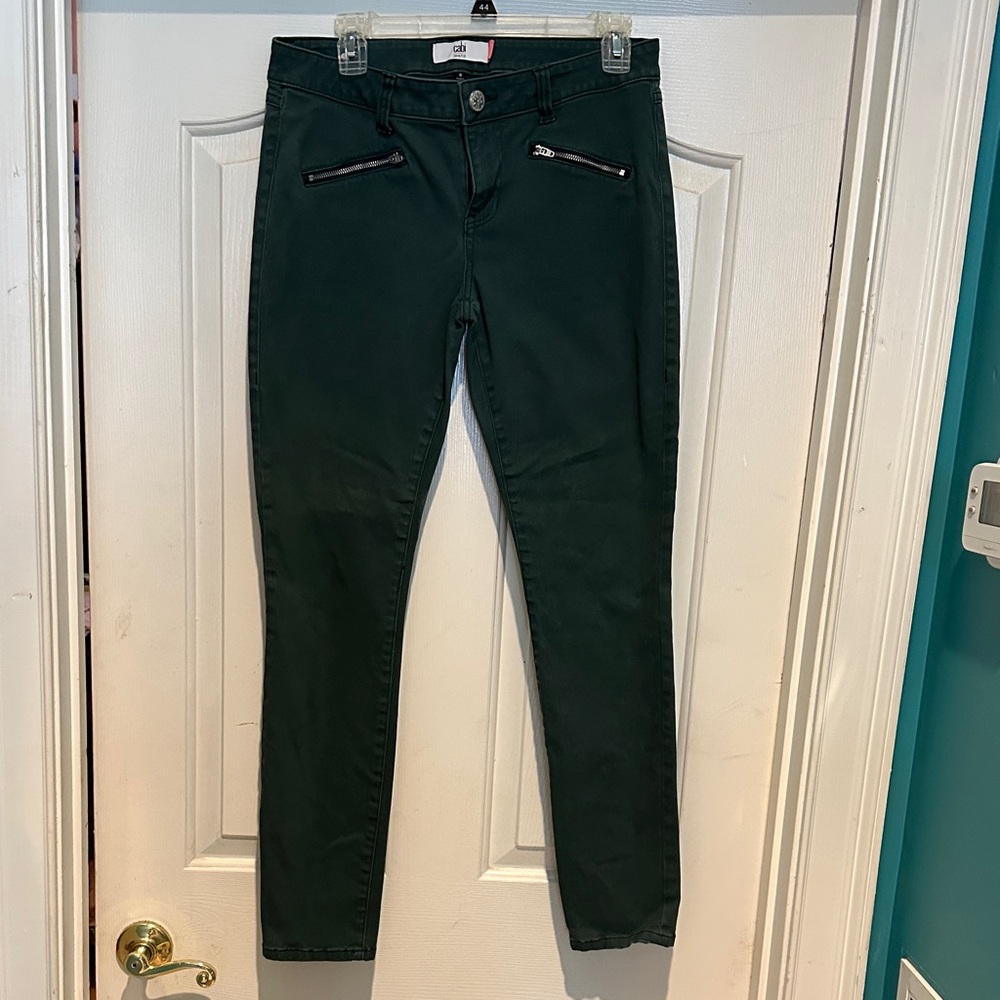 CAbi Dark Green Skinny Jeans